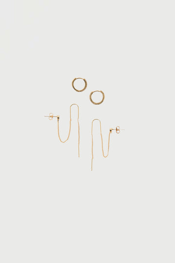 Perfect Stranger Oaklyn Diamante Hoop 2 Pack 18K Gold Plated