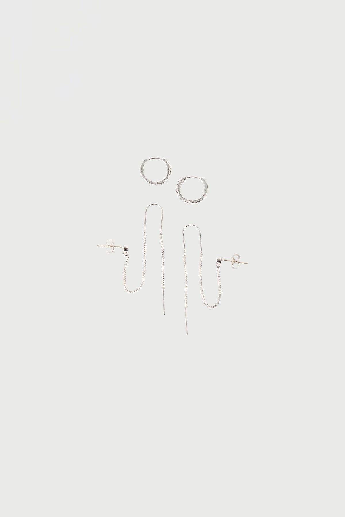 Perfect Stranger Oaklyn Diamante Hoop 2 Pack Silver