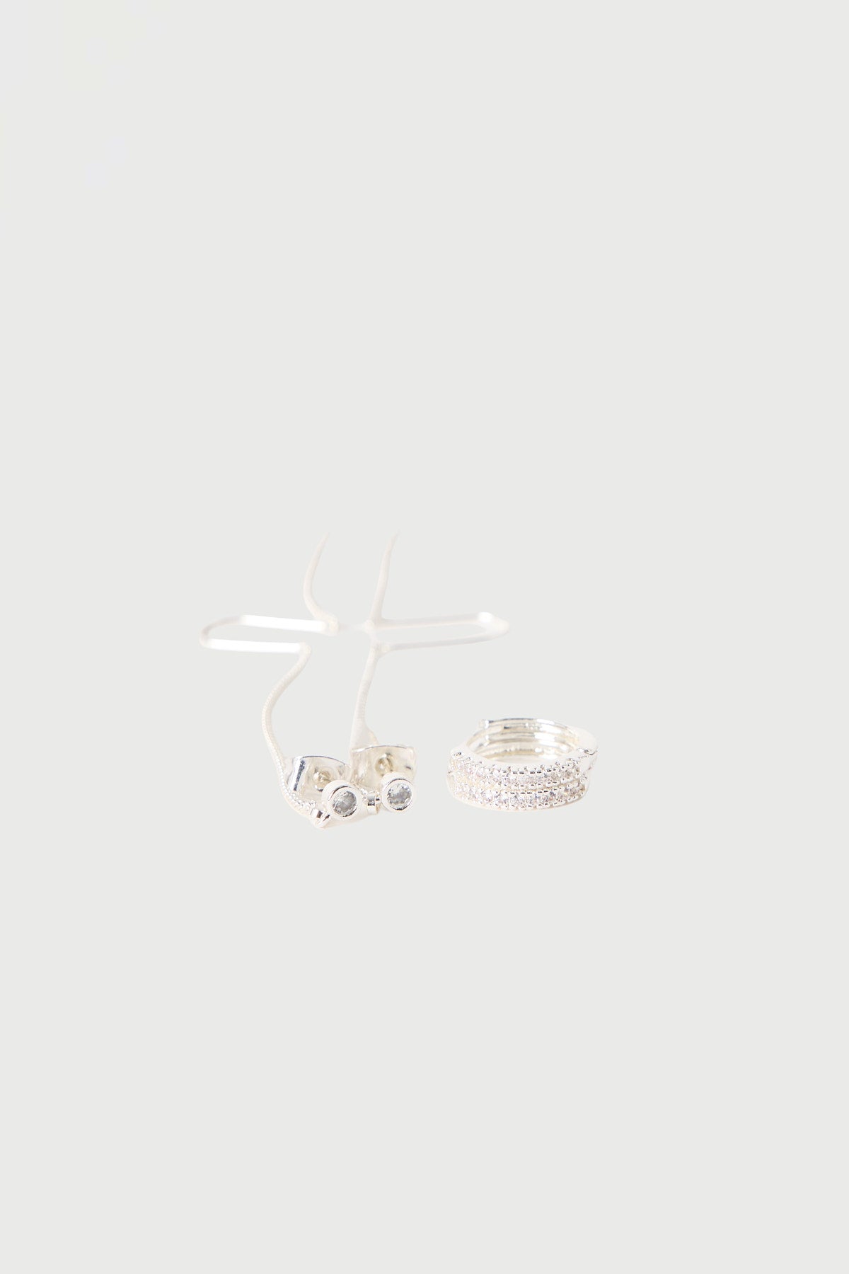 Perfect Stranger Oaklyn Diamante Hoop 2 Pack Silver