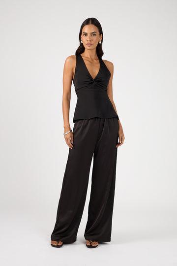 Perfect Stranger Ellie Twist Halter Top Black