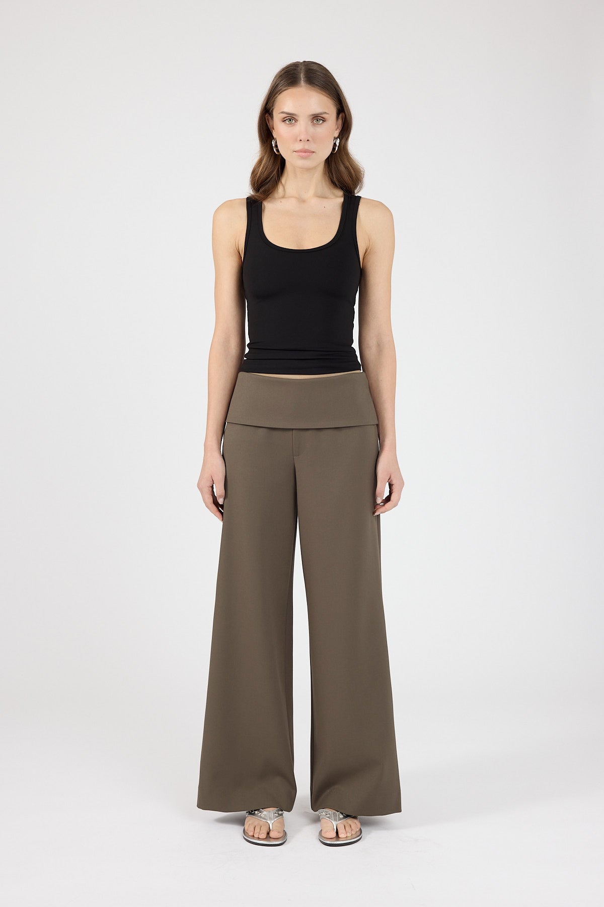 Perfect Stranger Vaila Fold Over Pant Taupe