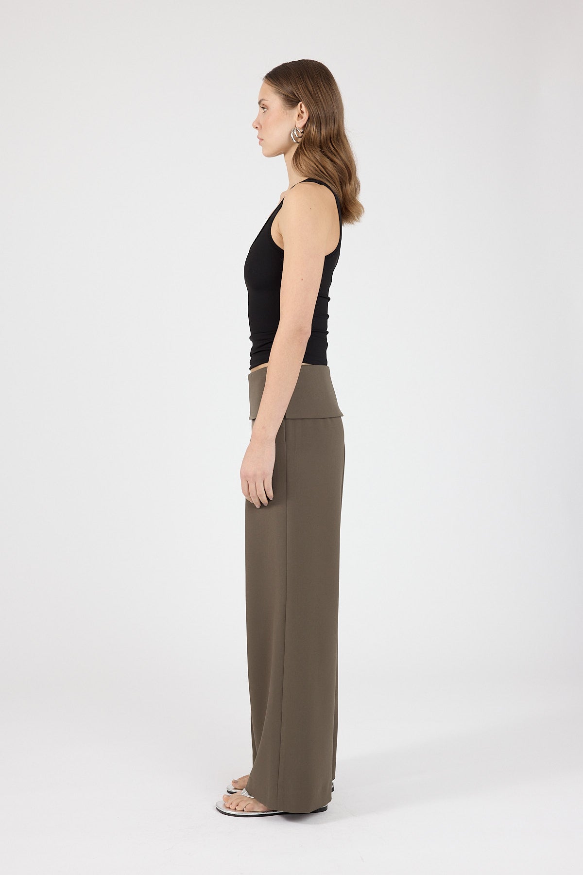 Perfect Stranger Vaila Fold Over Pant Taupe