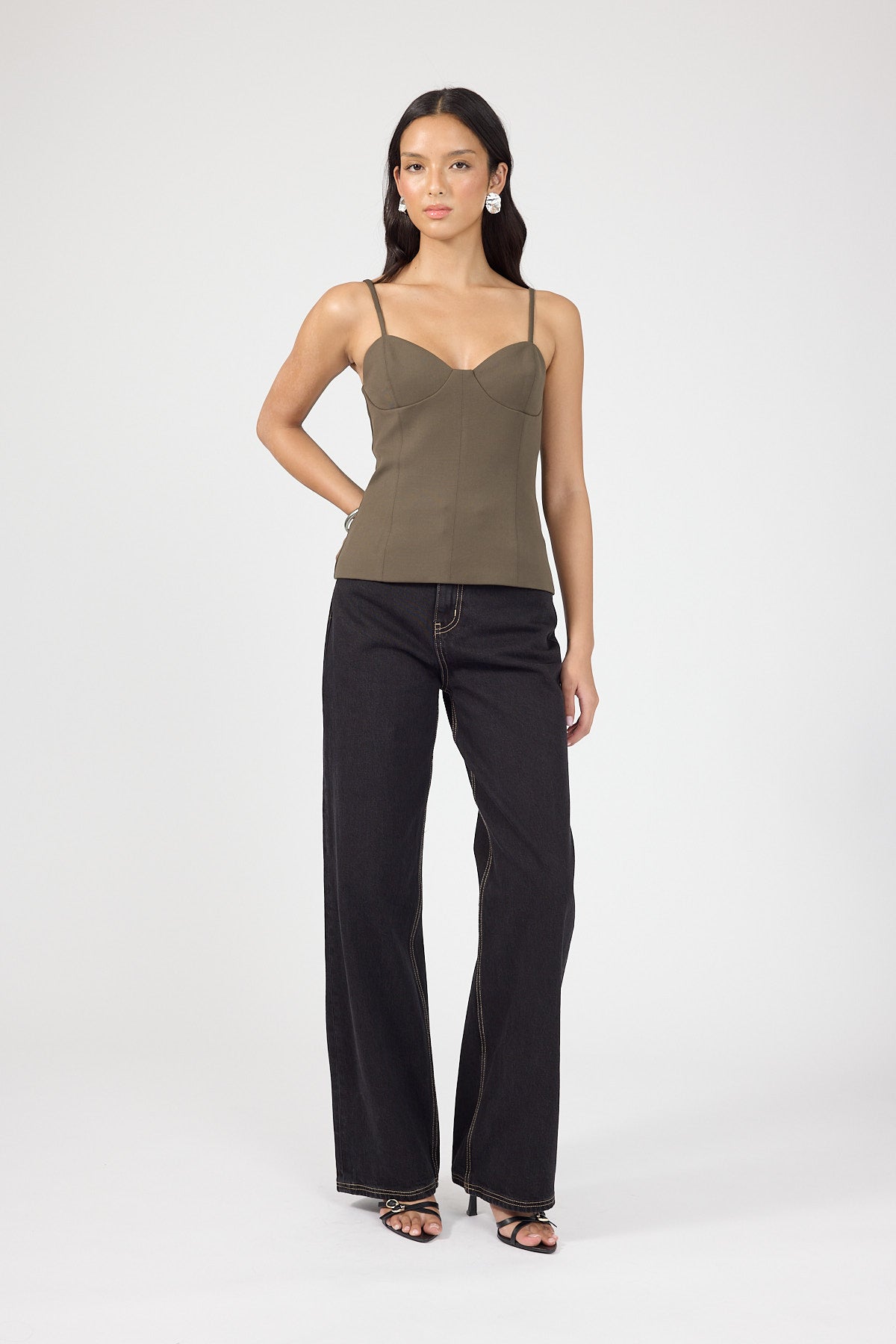 Perfect Stranger Vaila Bodice Top Taupe