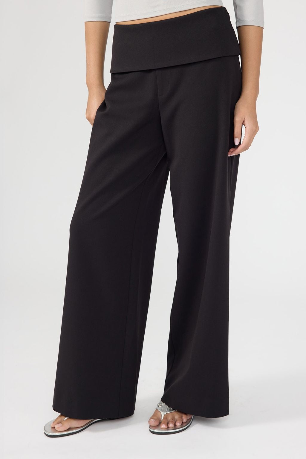 Perfect Stranger Vaila Fold Over Pant Black