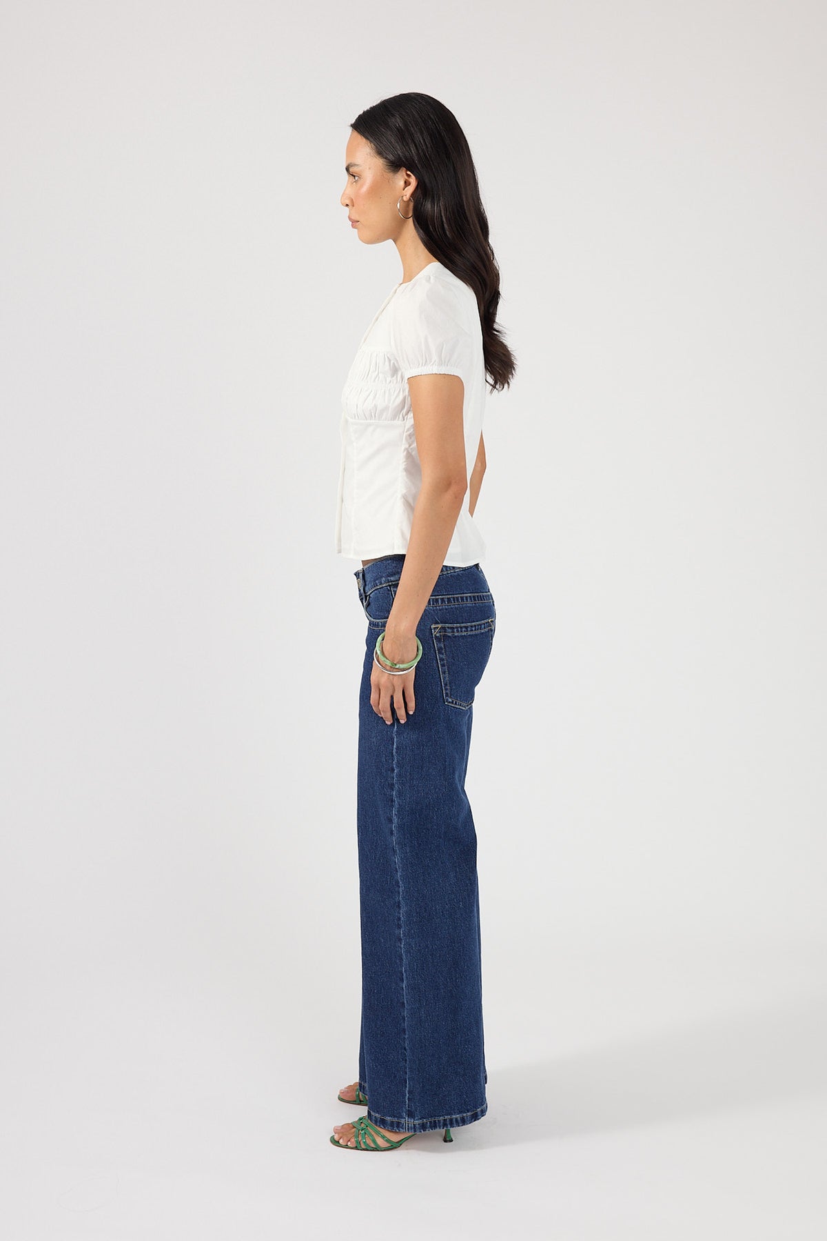 Perfect Stranger Alinna Short Sleeve Blouse White