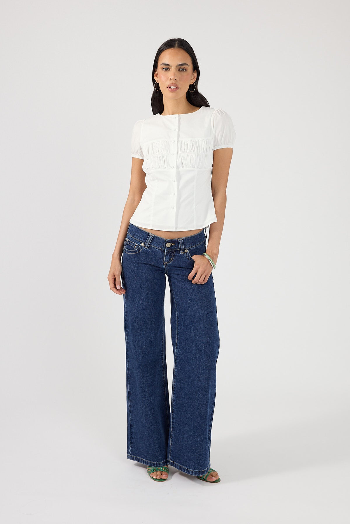 Perfect Stranger Alinna Short Sleeve Blouse White