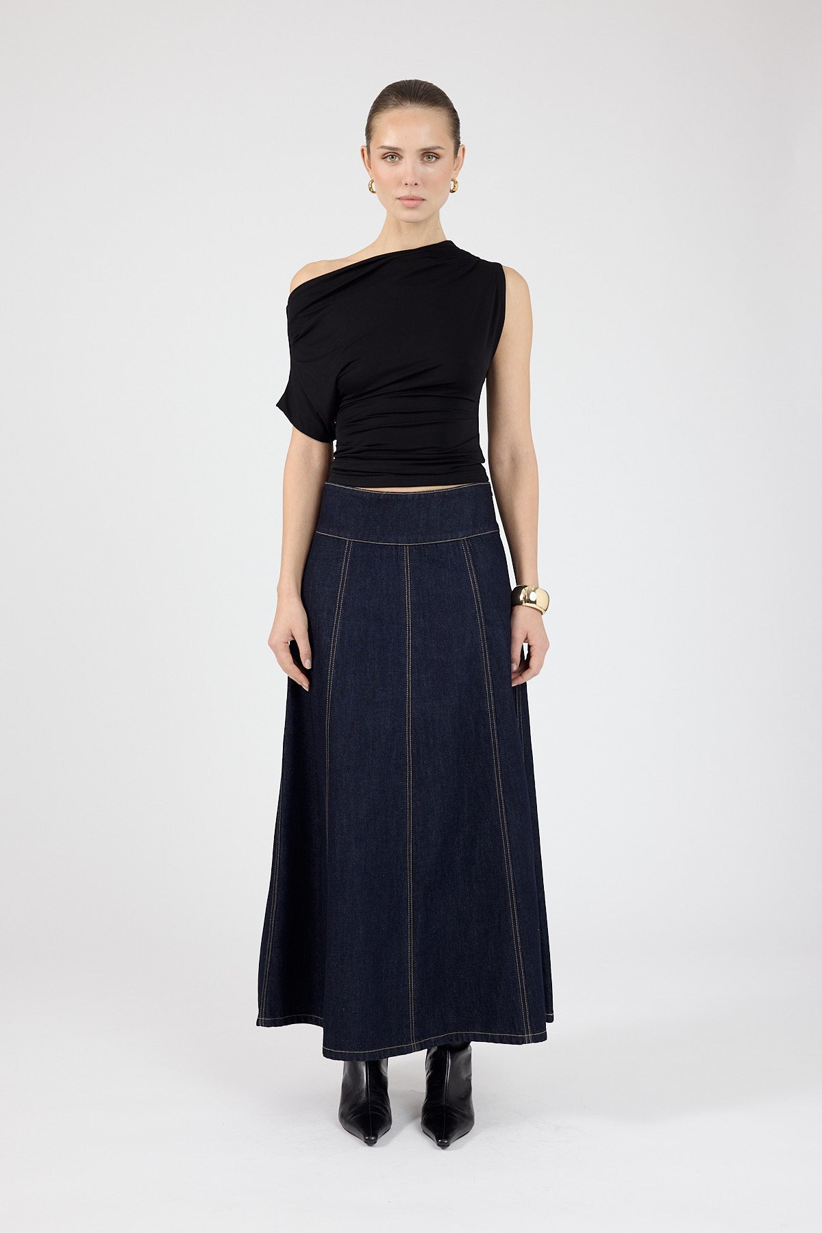Perfect Stranger Elijah Denim Maxi Skirt Indigo
