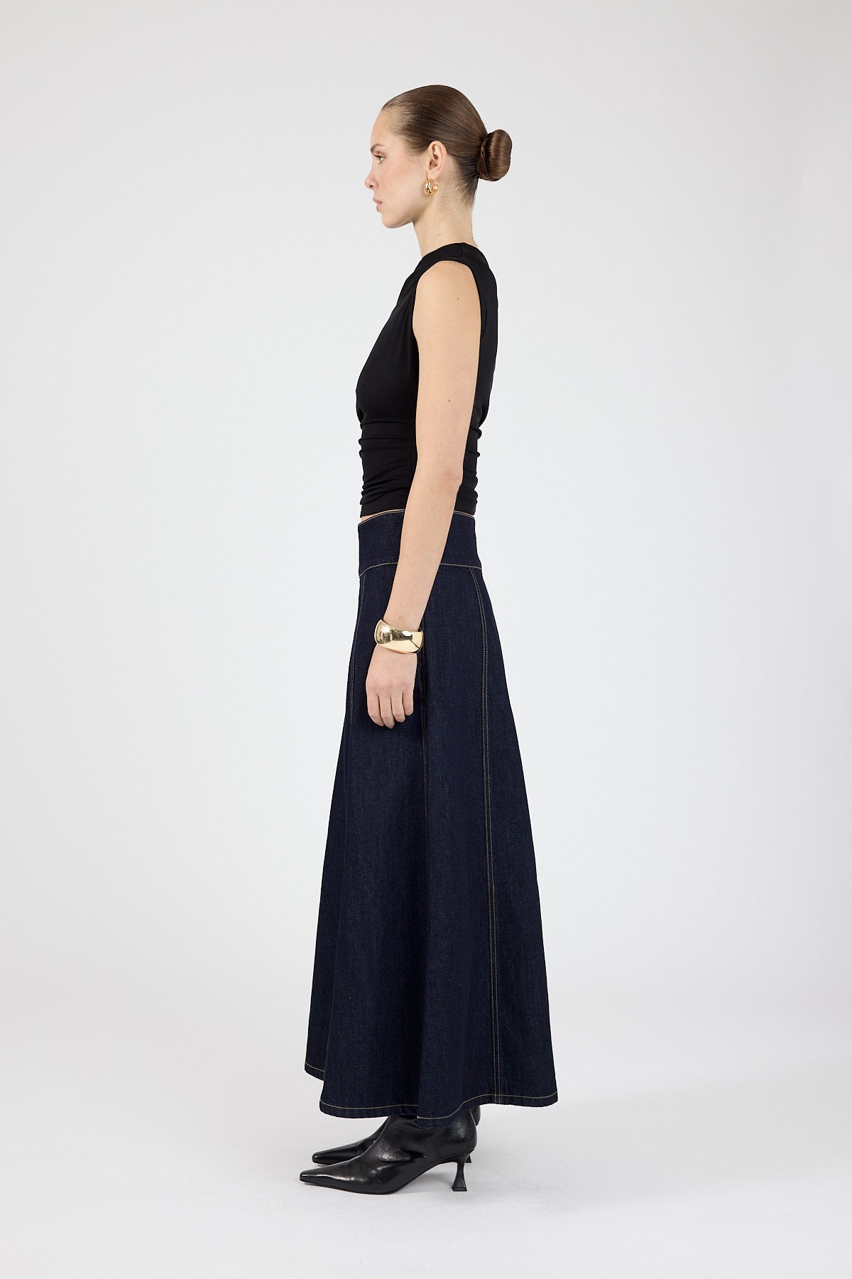 Perfect Stranger Elijah Denim Maxi Skirt Indigo