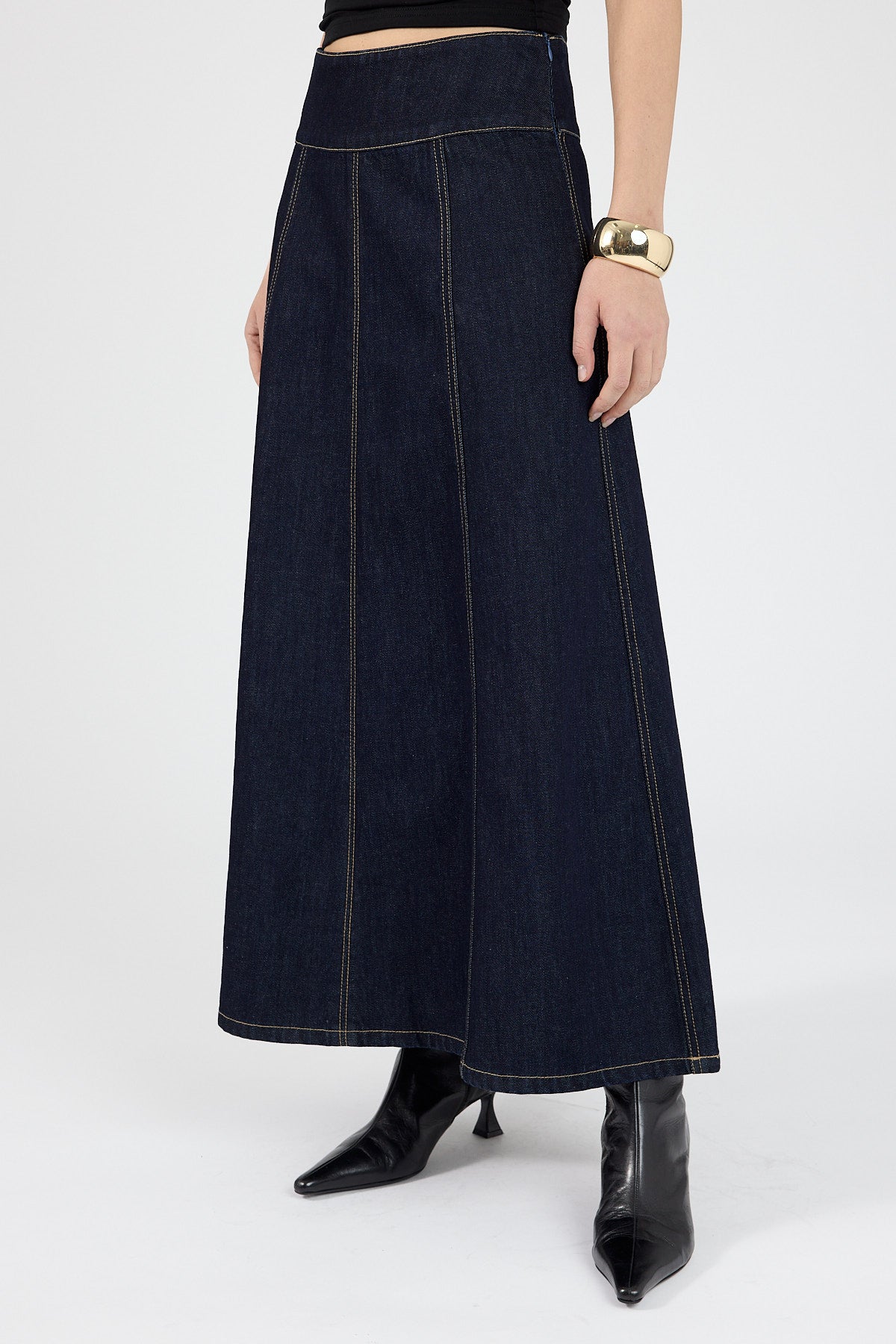 Perfect Stranger Elijah Denim Maxi Skirt Indigo