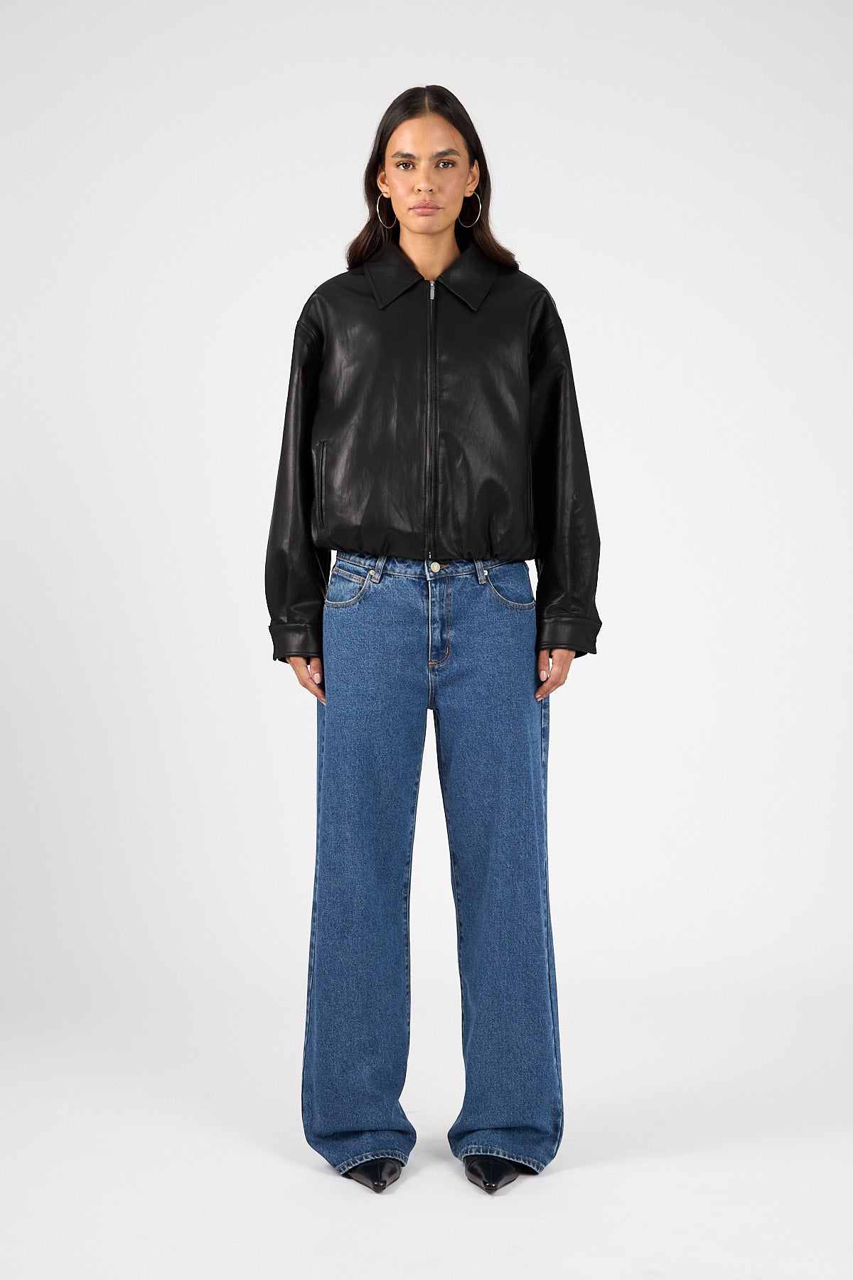 Perfect Stranger Jude Bubble PU Bomber Jacket Black
