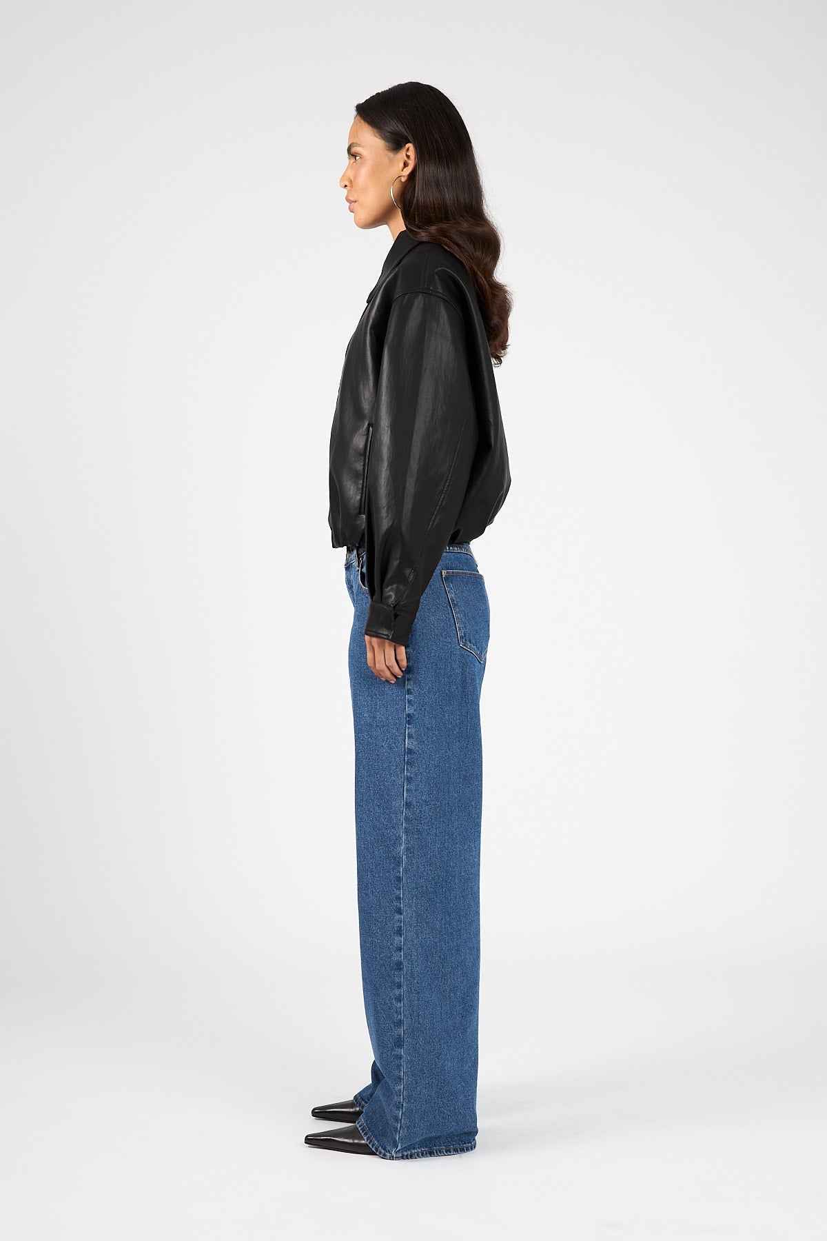 Perfect Stranger Jude Bubble PU Bomber Jacket Black
