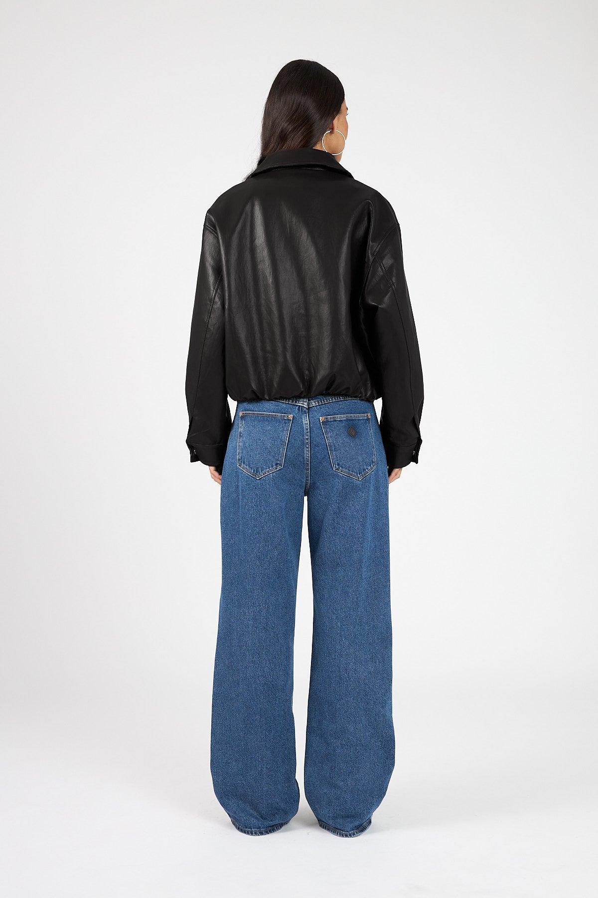 Perfect Stranger Jude Bubble PU Bomber Jacket Black