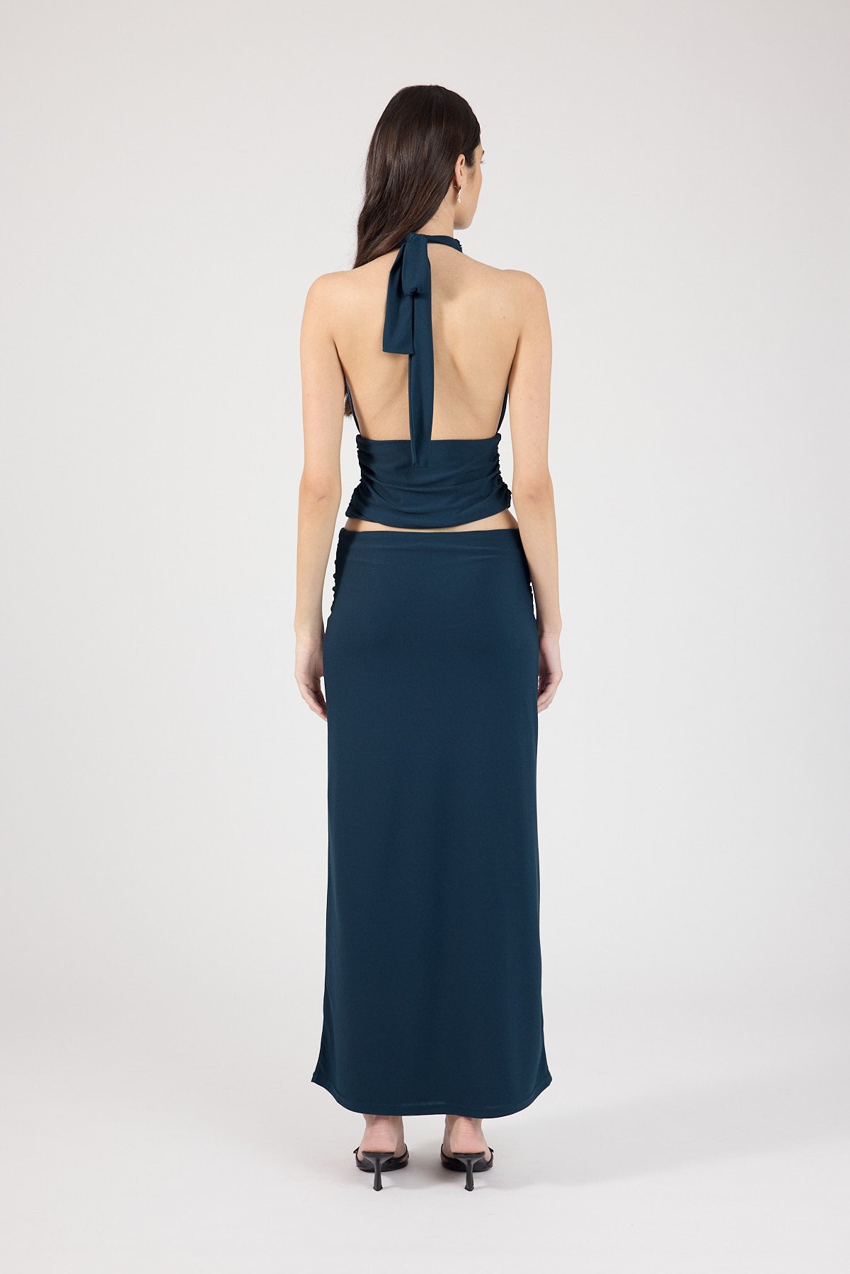 Perfect Stranger Aria Halter Top Petrol Blue
