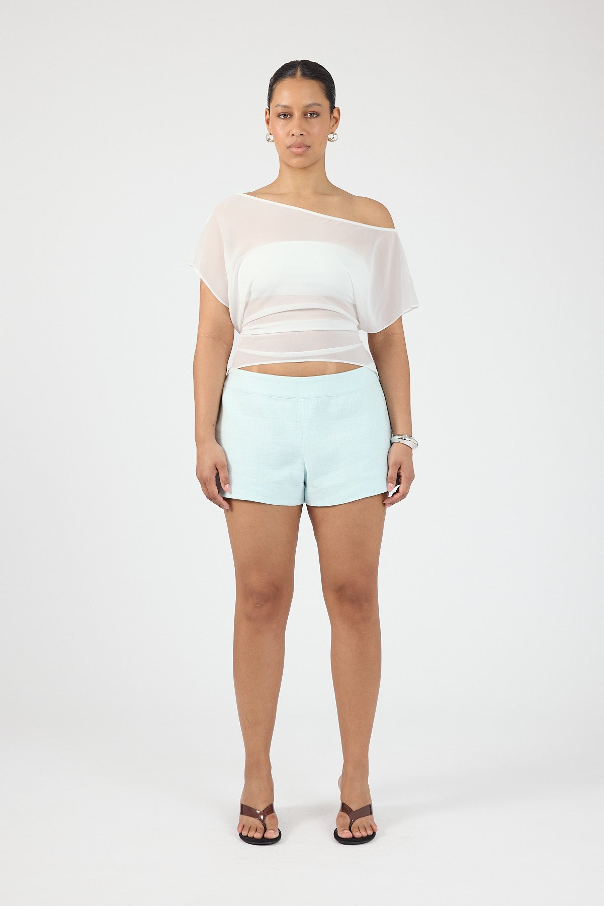 Perfect Stranger Posey Mid Rise Shorts Seafoam