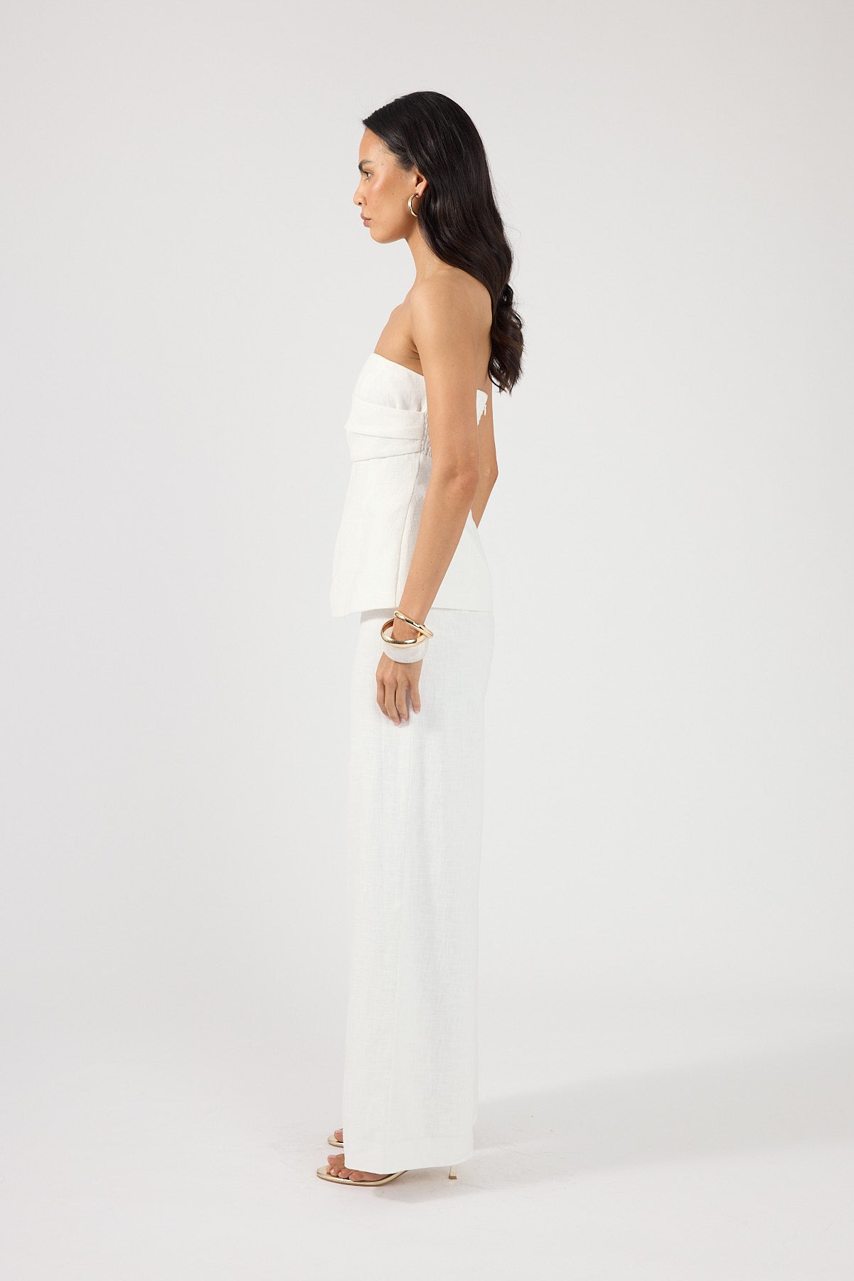 Perfect Stranger Frances Strapless Linen Top White