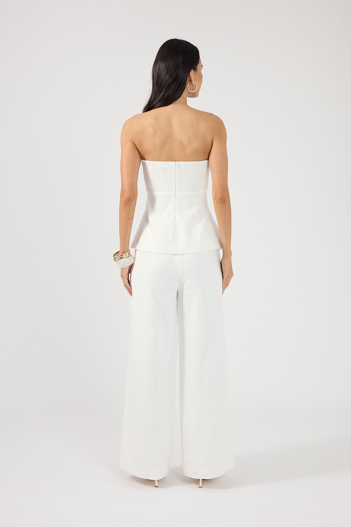Perfect Stranger Frances Strapless Linen Top White