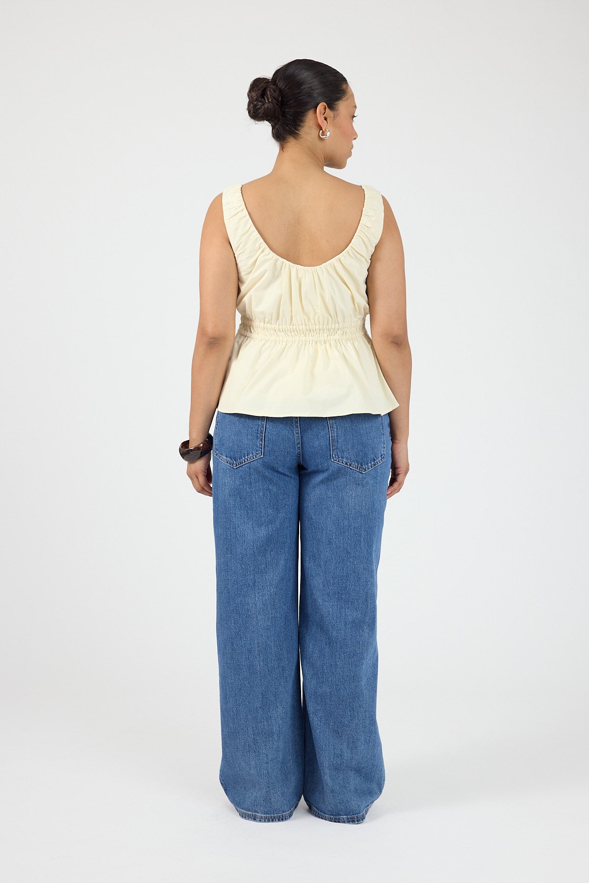 Perfect Stranger Malibu Gathered Top Yellow