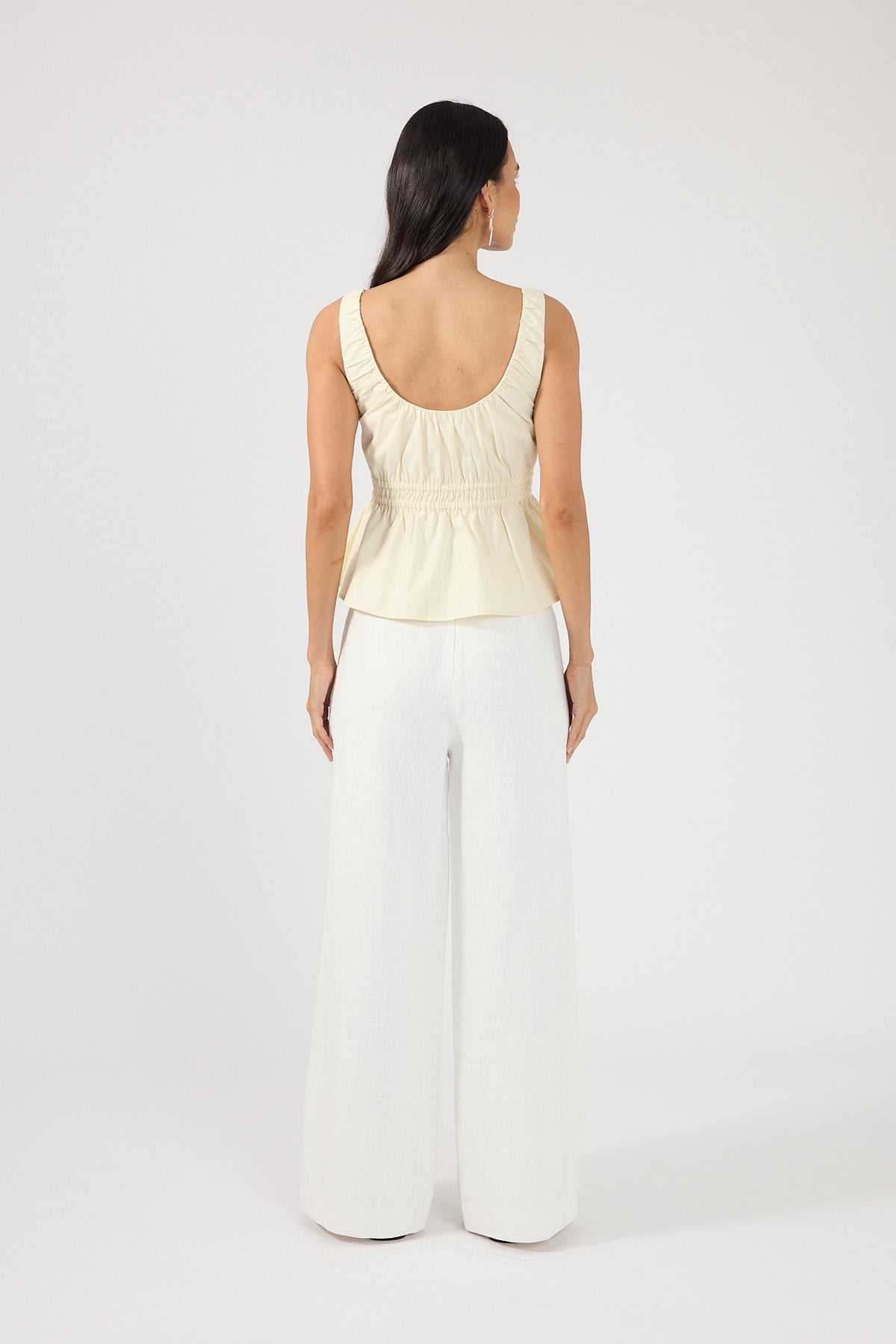Perfect Stranger Malibu Gathered Top Yellow