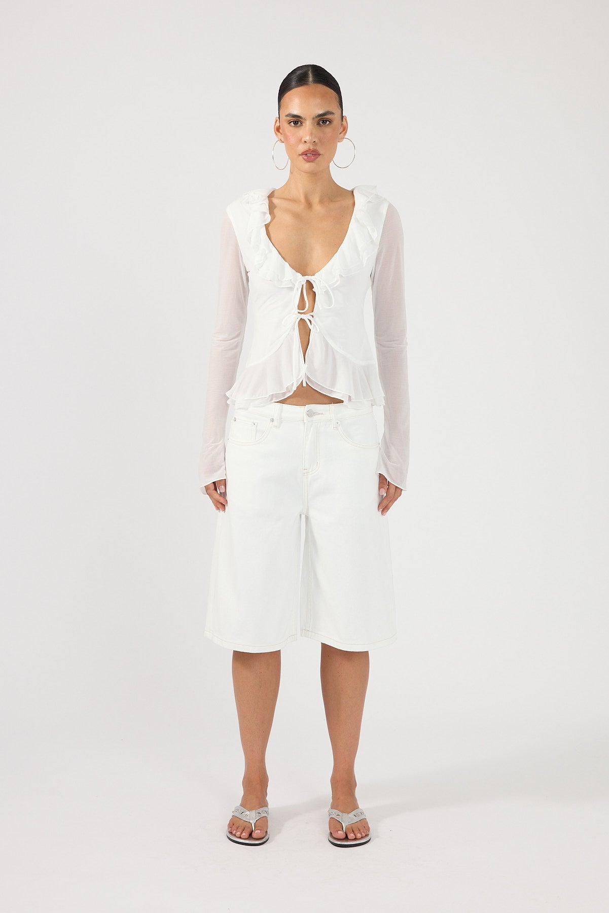Perfect Stranger Valerie Long Sleeve Top Off White