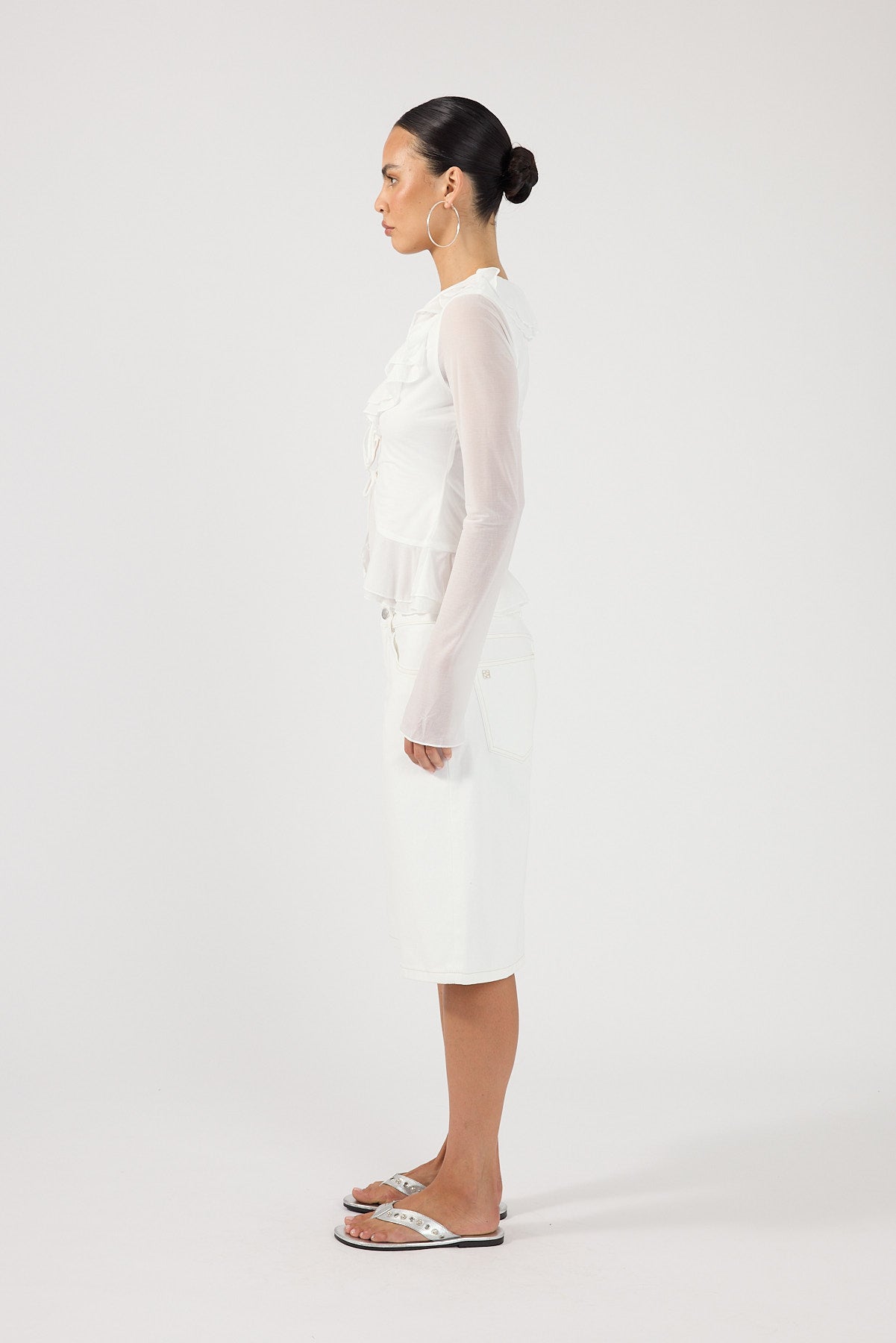 Perfect Stranger Valerie Long Sleeve Top Off White