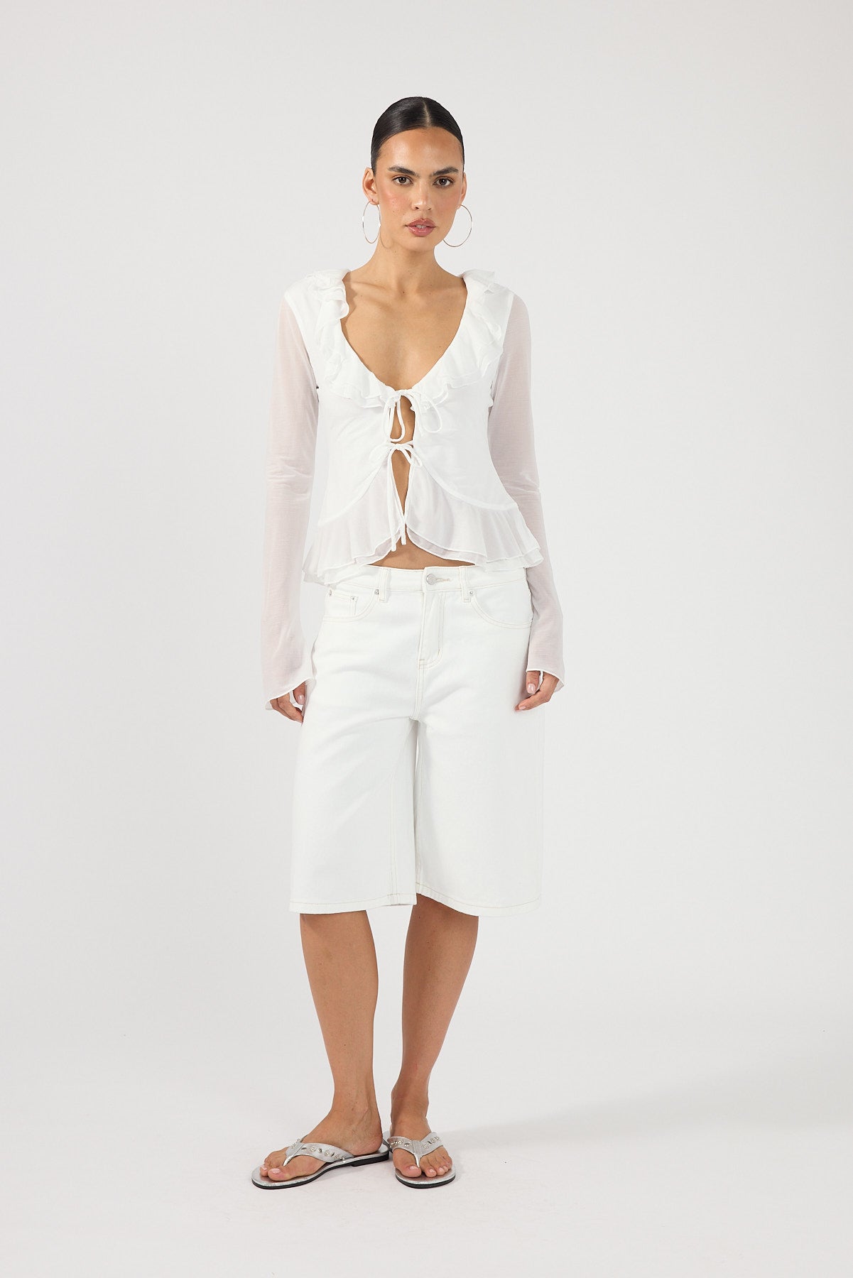 Perfect Stranger Valerie Long Sleeve Top Off White