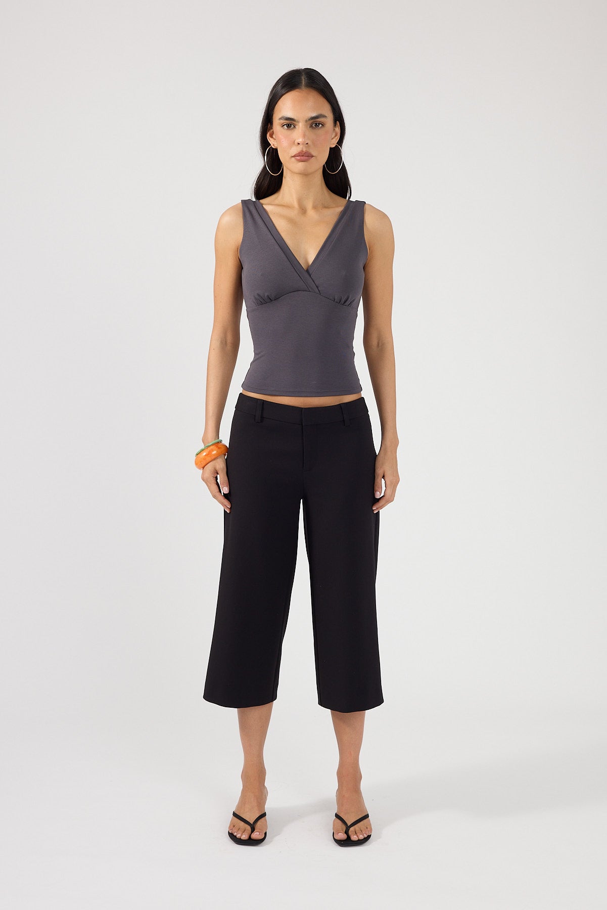 Perfect Stranger Mara Sleeveless Tank Charcoal