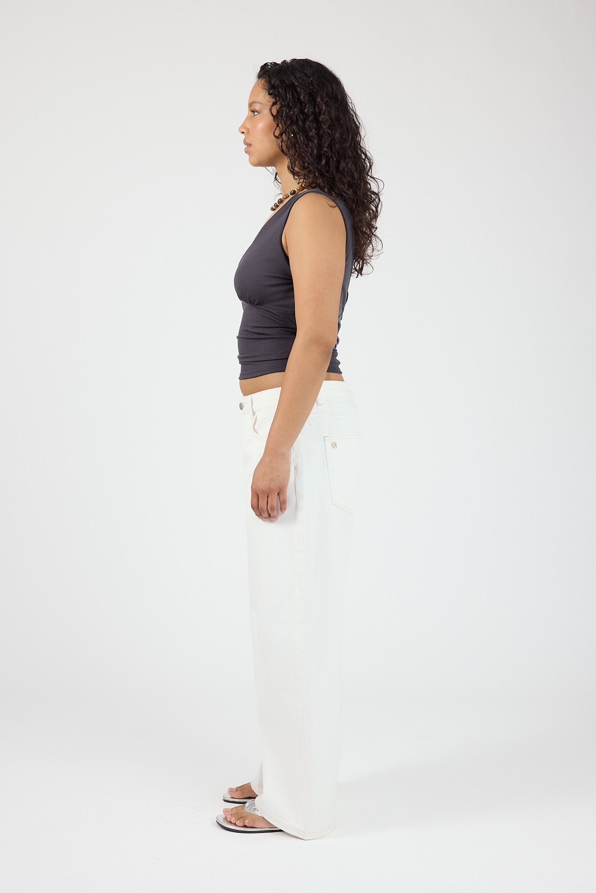 Perfect Stranger Mara Sleeveless Tank Charcoal