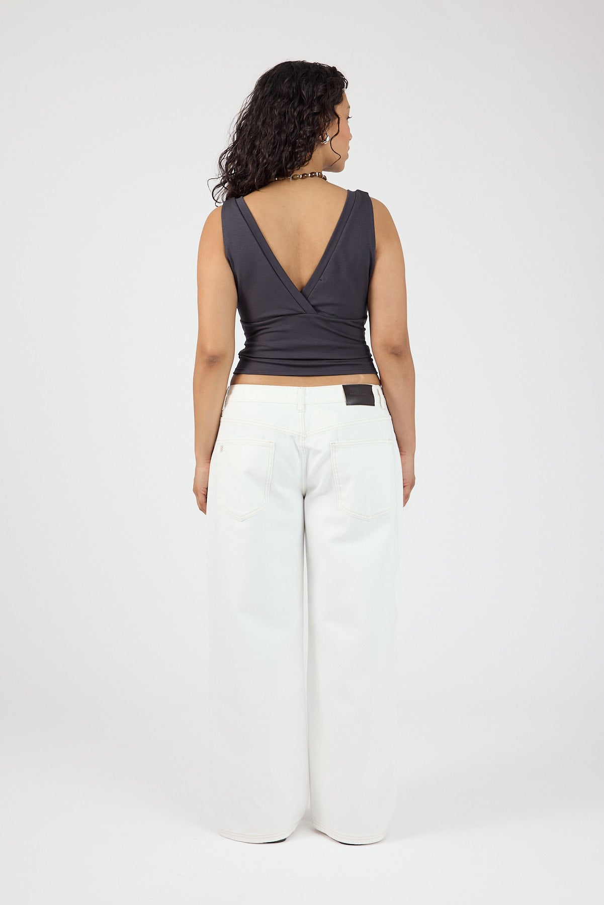 Perfect Stranger Mara Sleeveless Tank Charcoal
