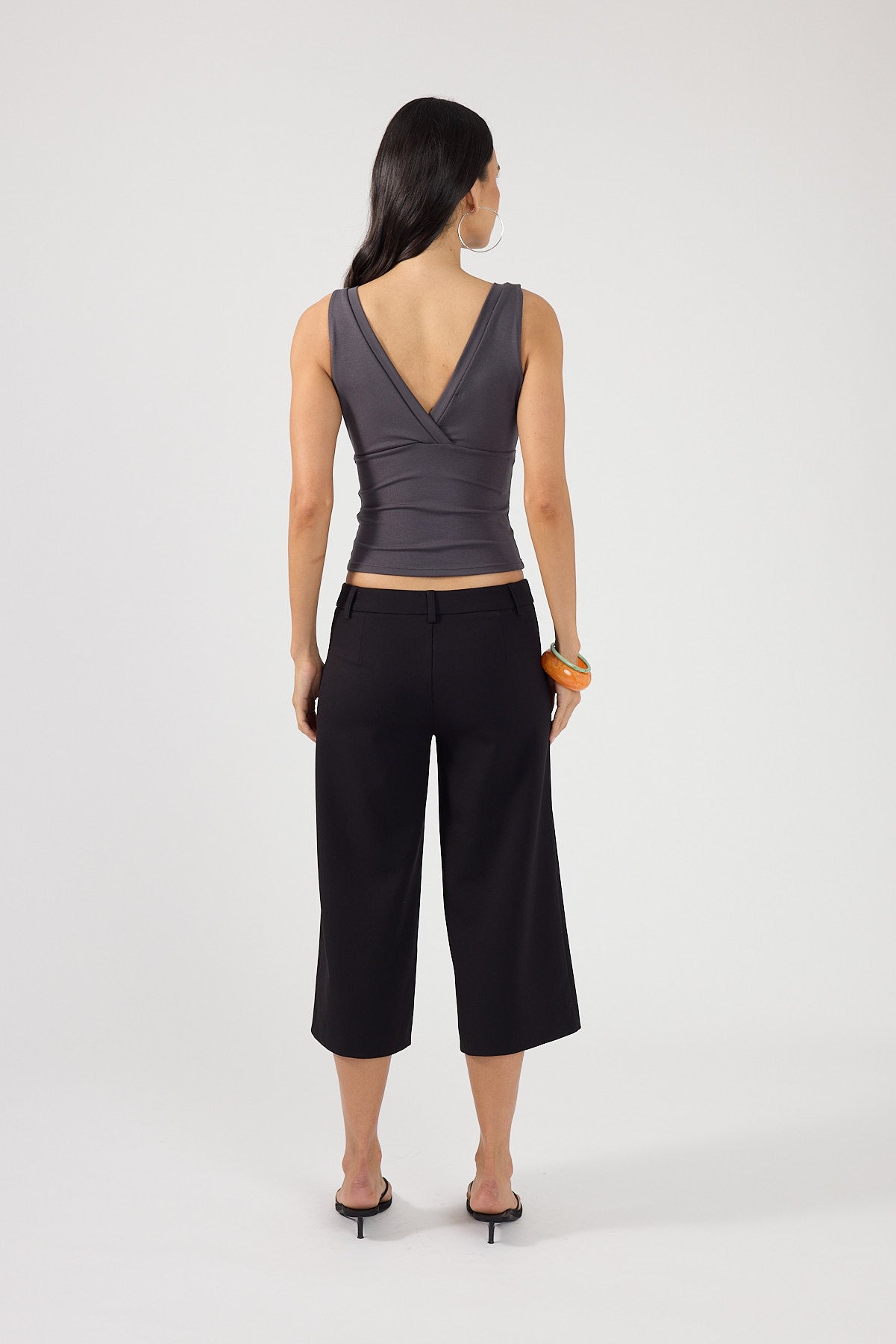 Perfect Stranger Mara Sleeveless Tank Charcoal