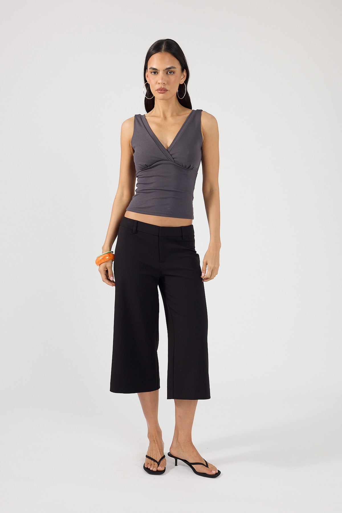 Perfect Stranger Mara Sleeveless Tank Charcoal