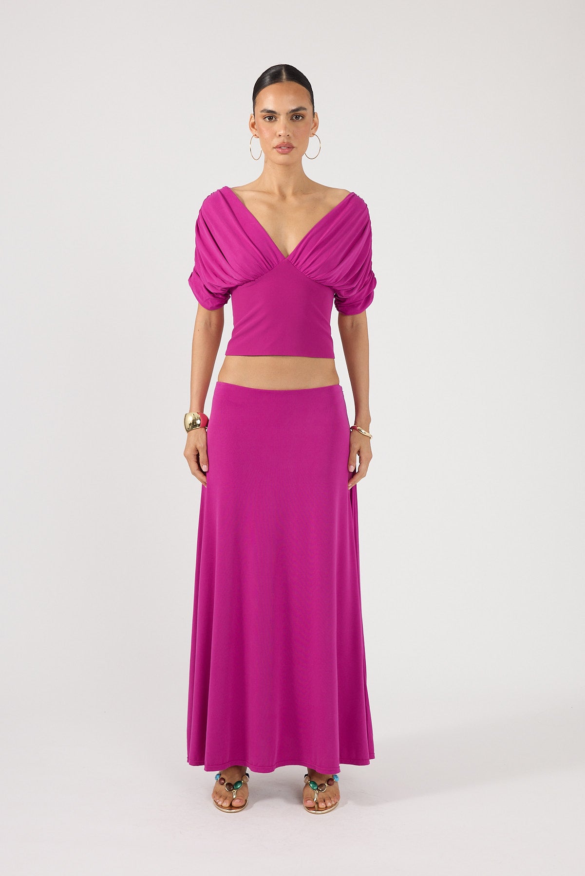 Perfect Stranger Caspian Maxi Skirt Magenta