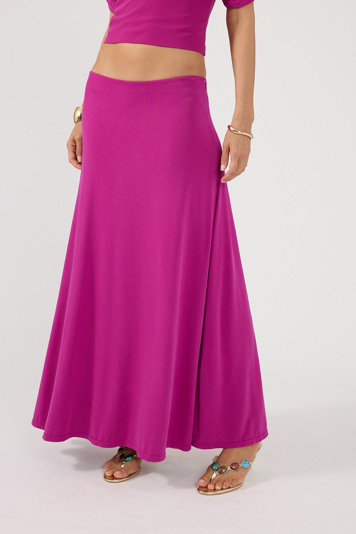 Perfect Stranger Caspian Maxi Skirt Magenta