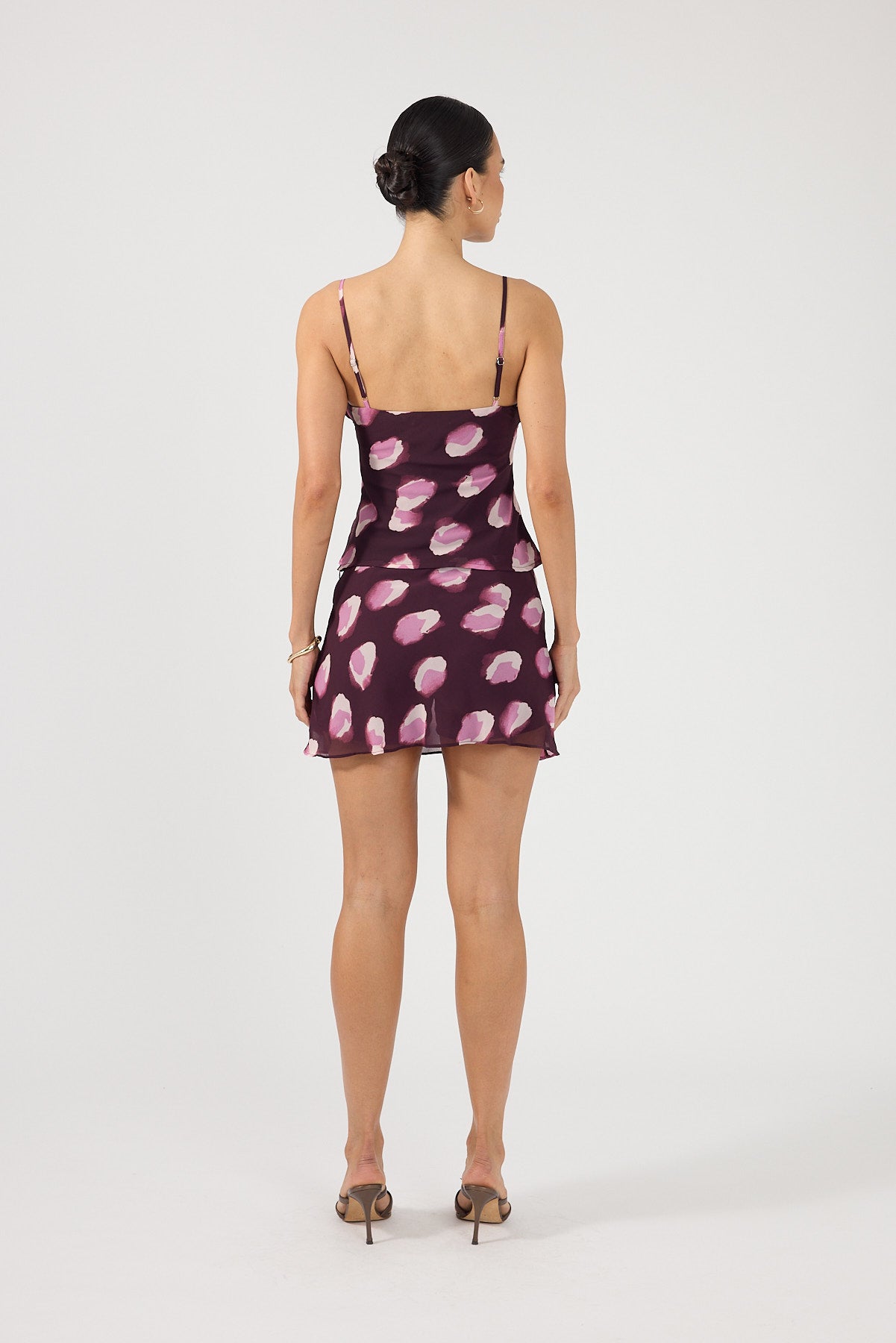 Perfect Stranger Jemma Gathered Top Plum Print
