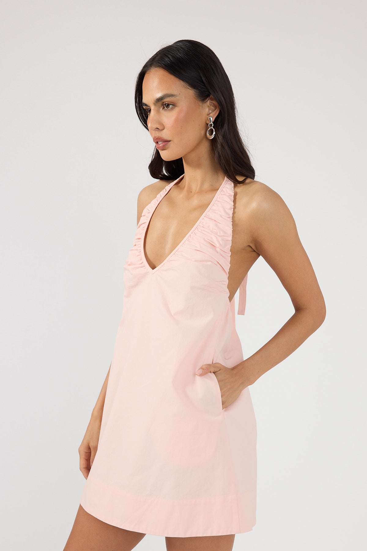 Perfect Stranger Beth Halter Mini Dress Pink
