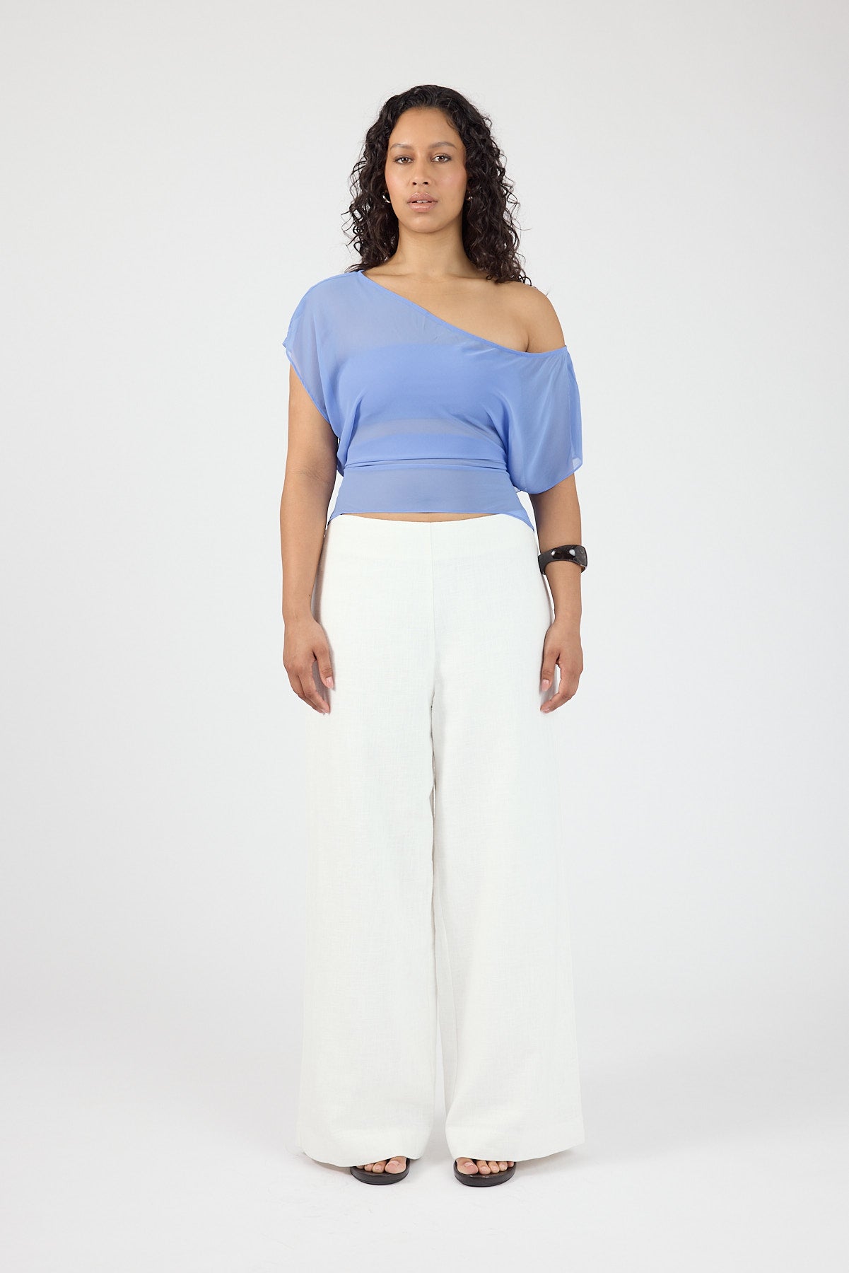 Perfect Stranger Frances Linen High Rise Pant White