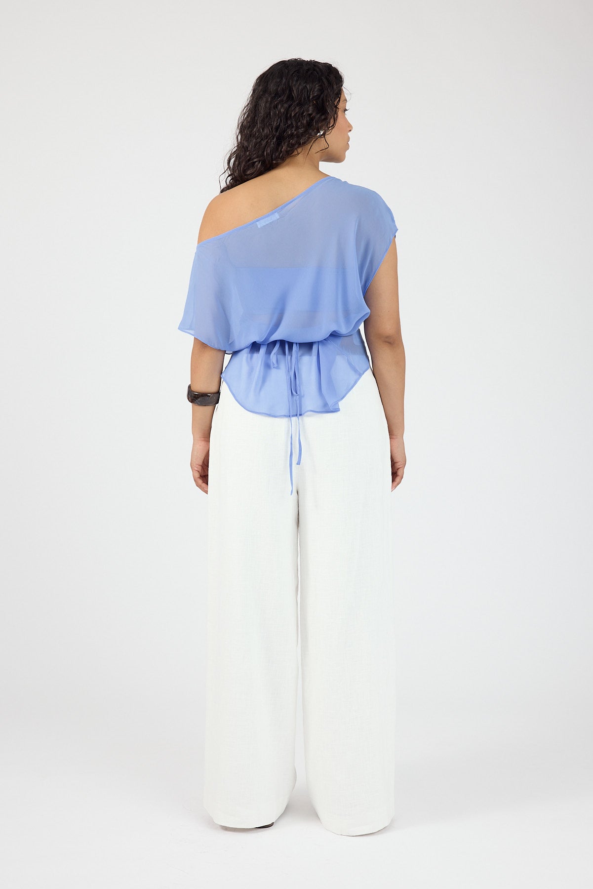 Perfect Stranger Frances Linen High Rise Pant White