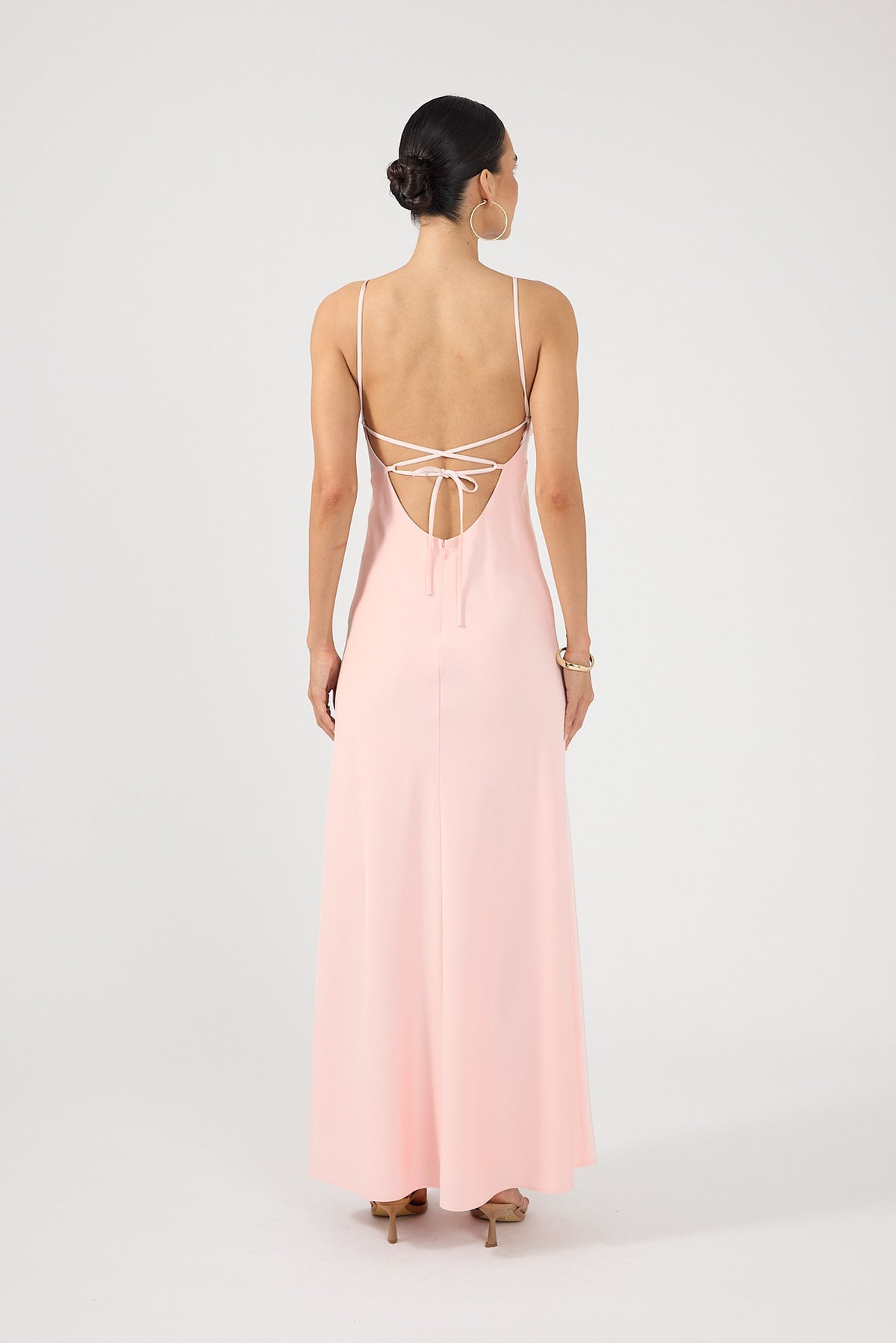 Perfect Stranger Easton Satin Maxi Dress Pink