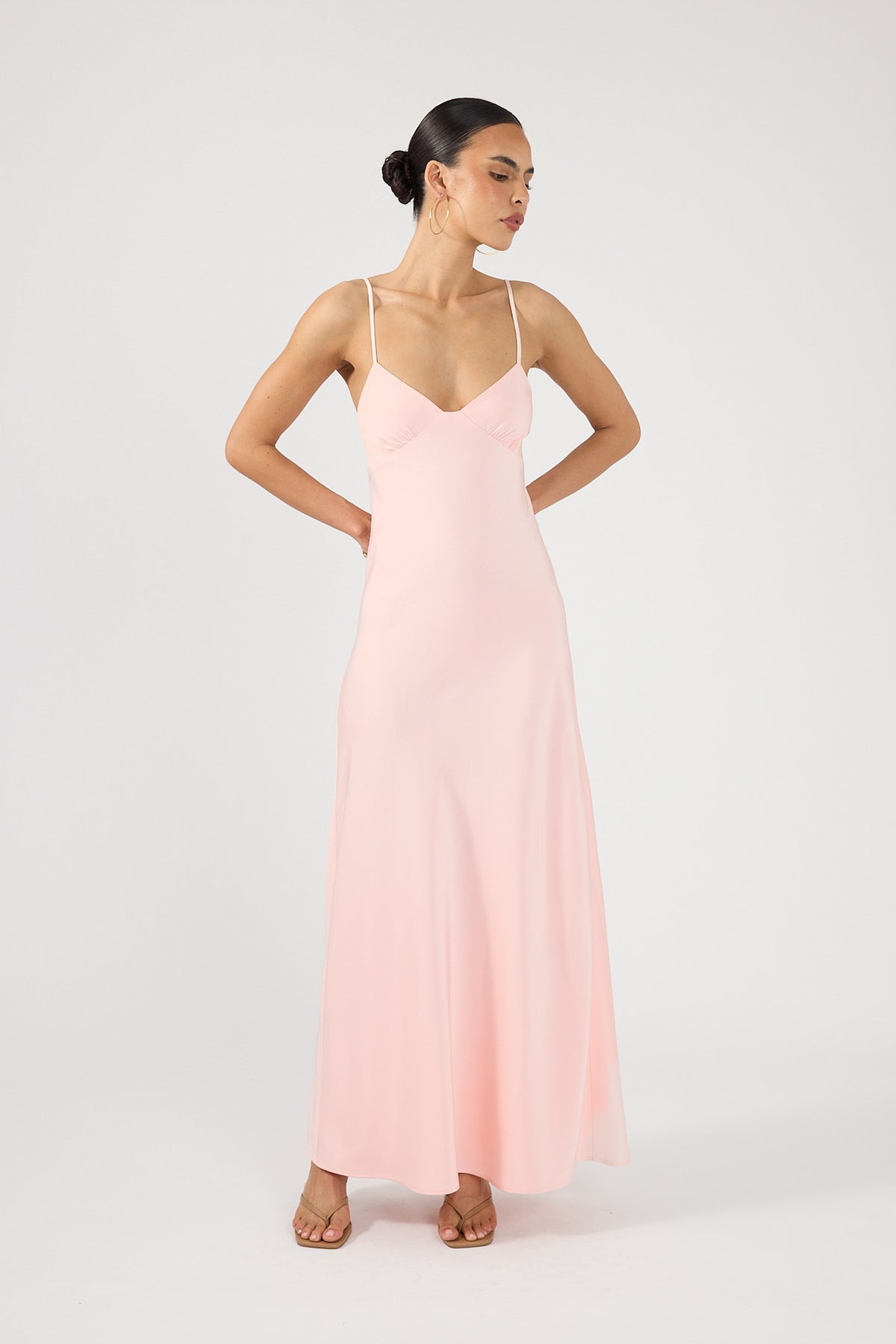 Perfect Stranger Easton Satin Maxi Dress Pink