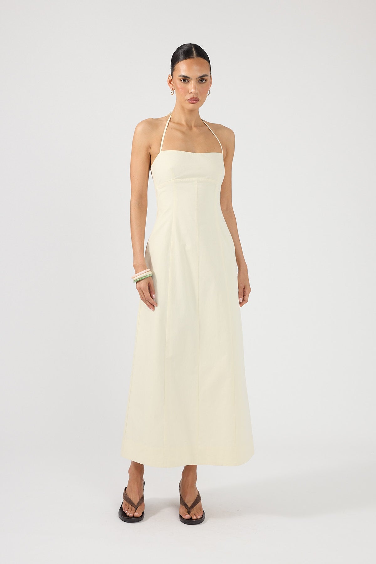 Perfect Stranger Malibu Halter Maxi Dress Yellow