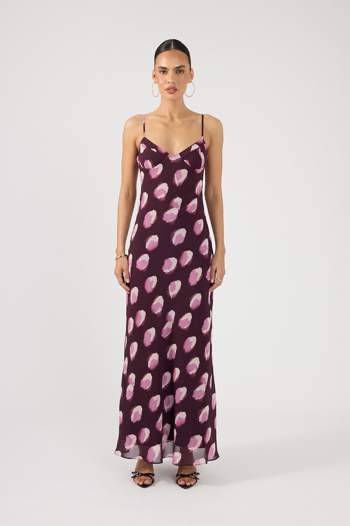 Perfect Stranger Jemma Maxi Dress Plum Print