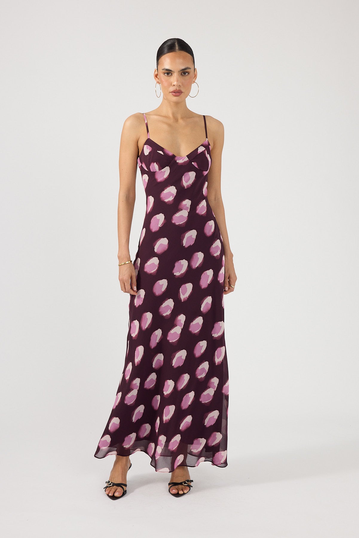 Perfect Stranger Jemma Maxi Dress Plum Print