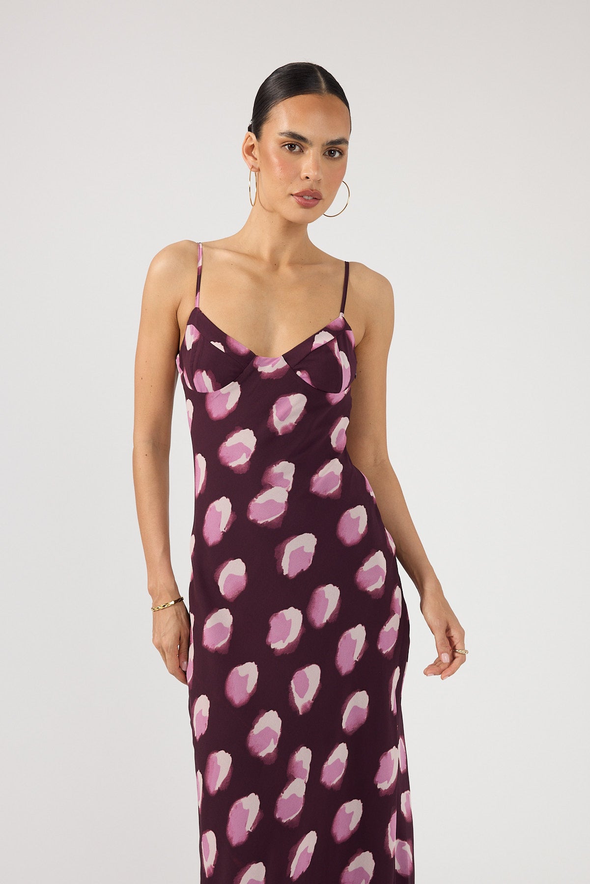 Perfect Stranger Jemma Maxi Dress Plum Print