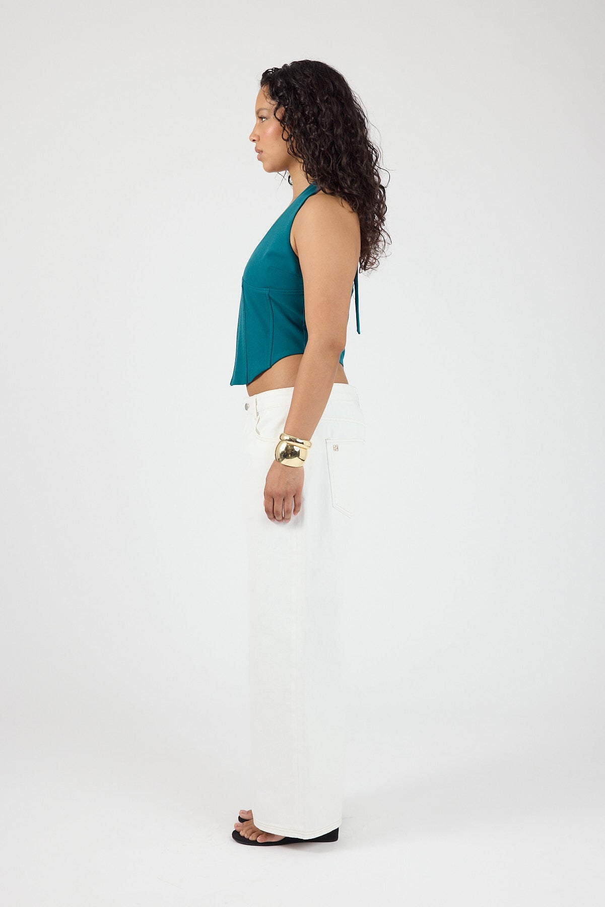 Perfect Stranger Kai Halter Corset Top Turquoise