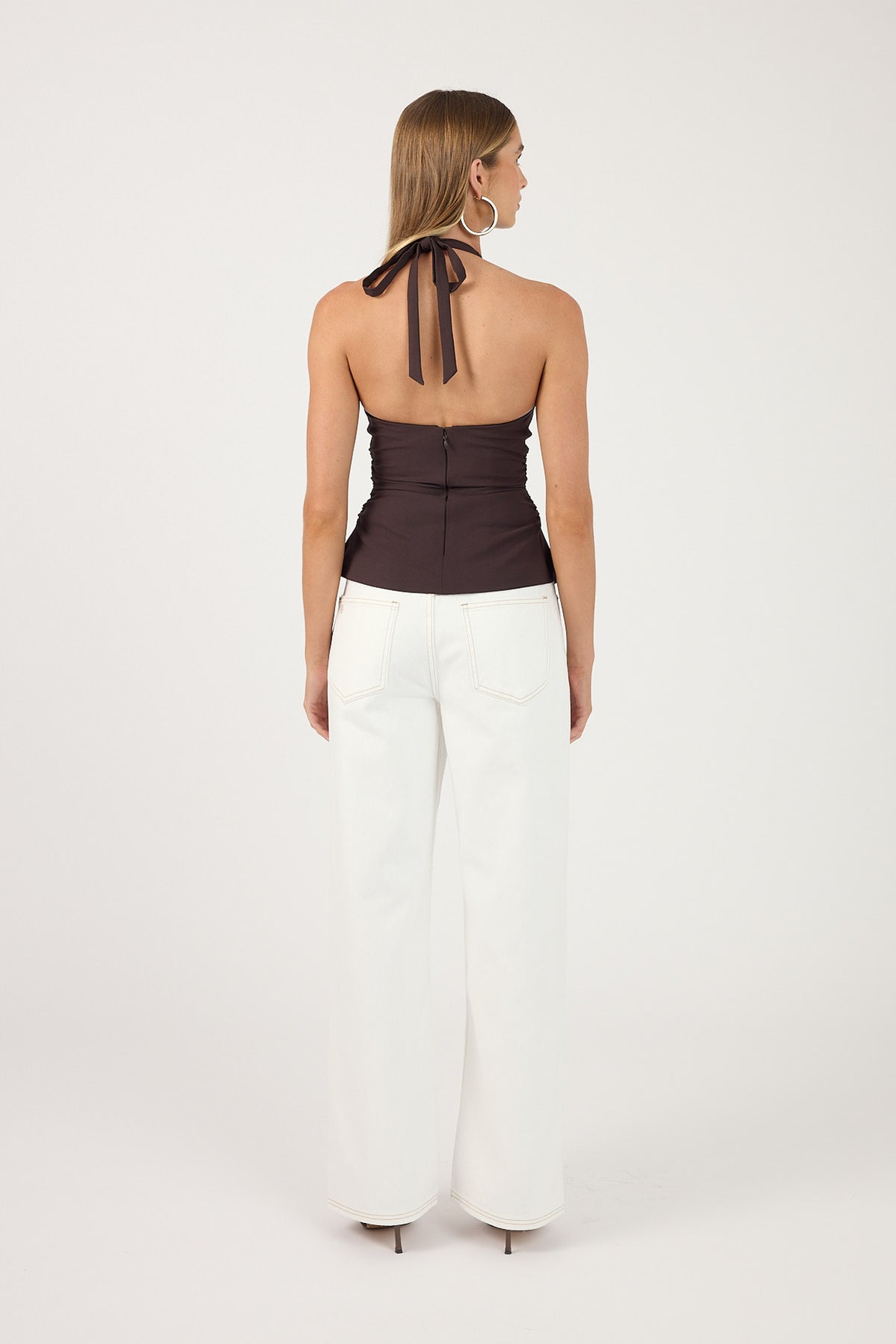 Perfect Stranger Myka Halter Top Dark Brown