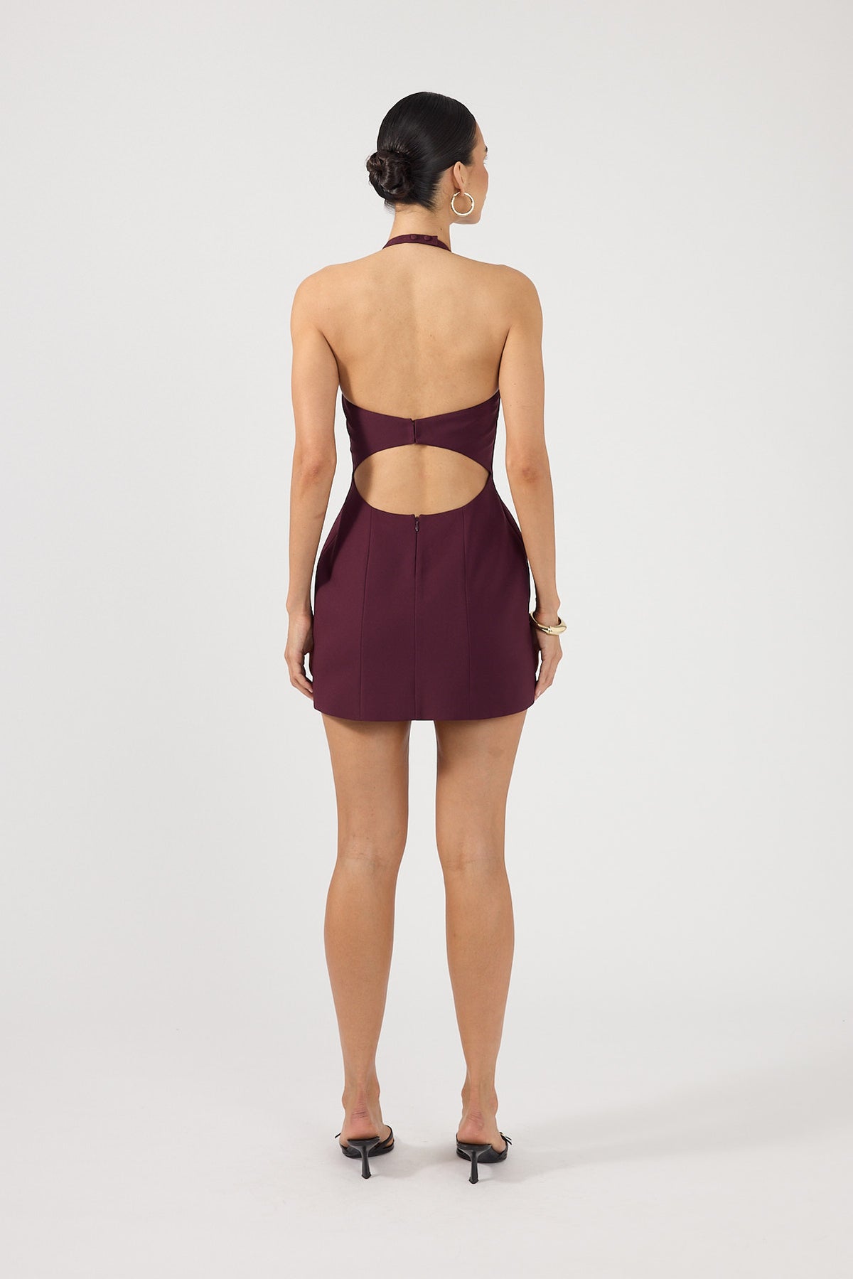 Perfect Stranger Iris Halter Mini Dress Plum