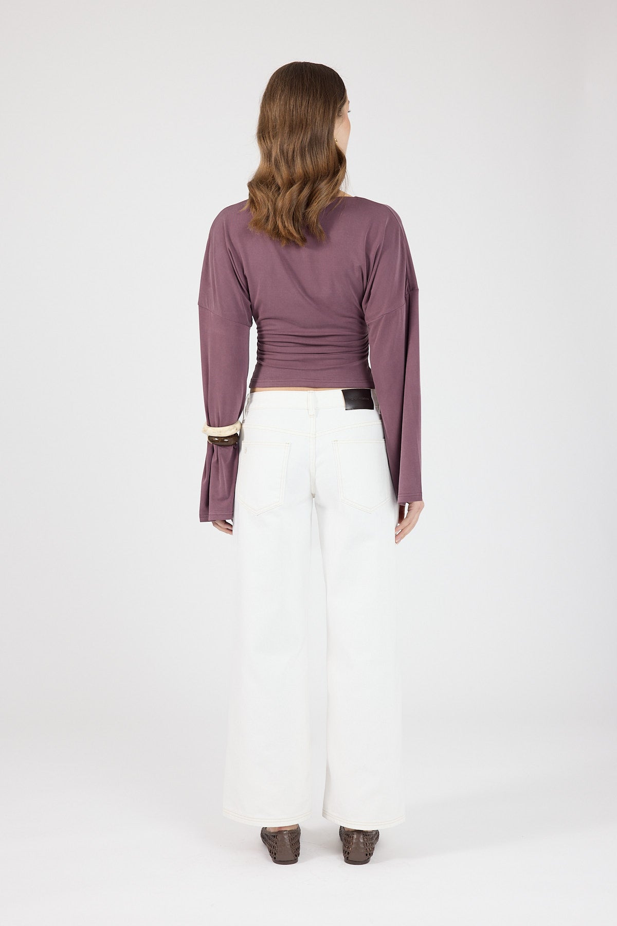 Perfect Stranger Petite Low Rise Baggy Jean Off White