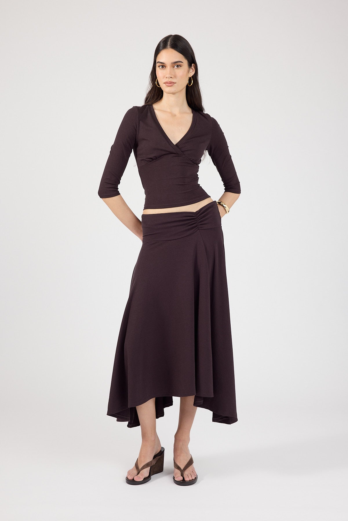 Perfect Stranger Mara Midi Skirt Dark Plum