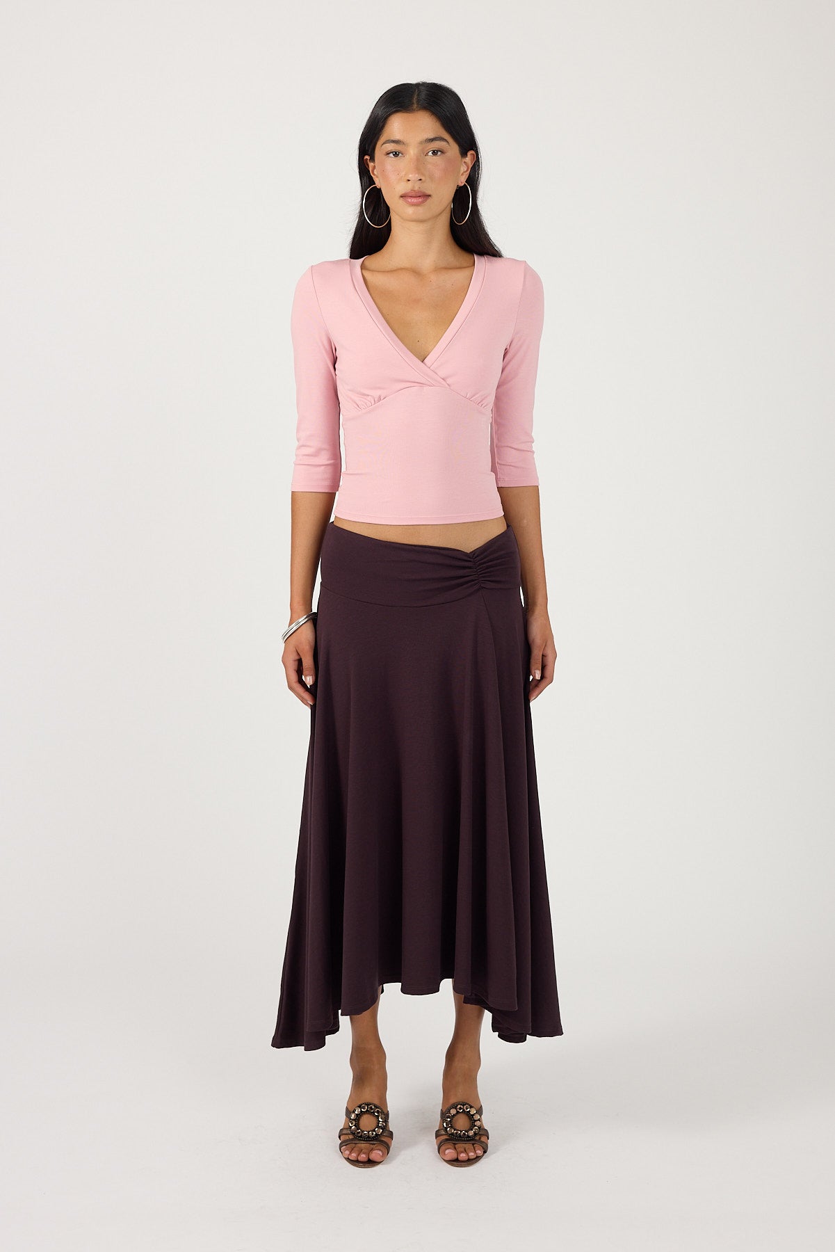 Perfect Stranger Mara Midi Skirt Dark Plum