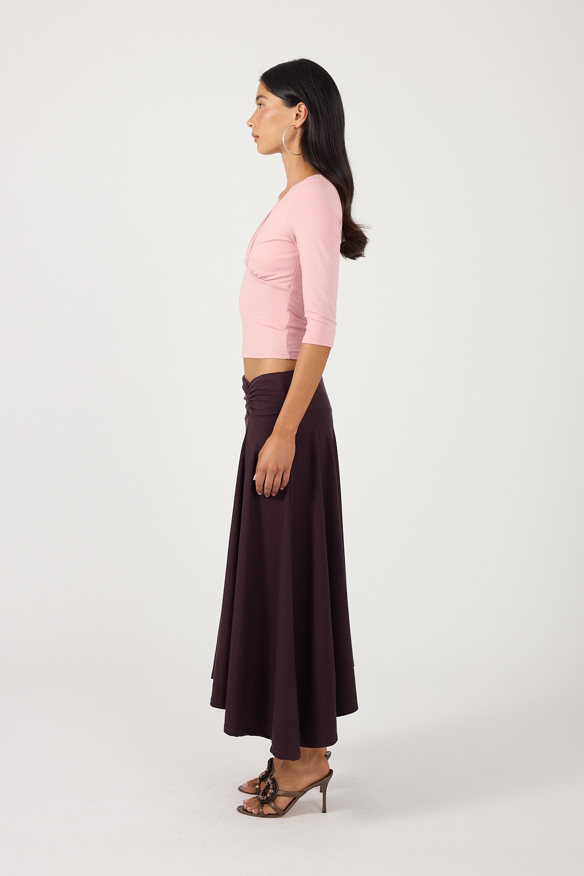 Perfect Stranger Mara Midi Skirt Dark Plum