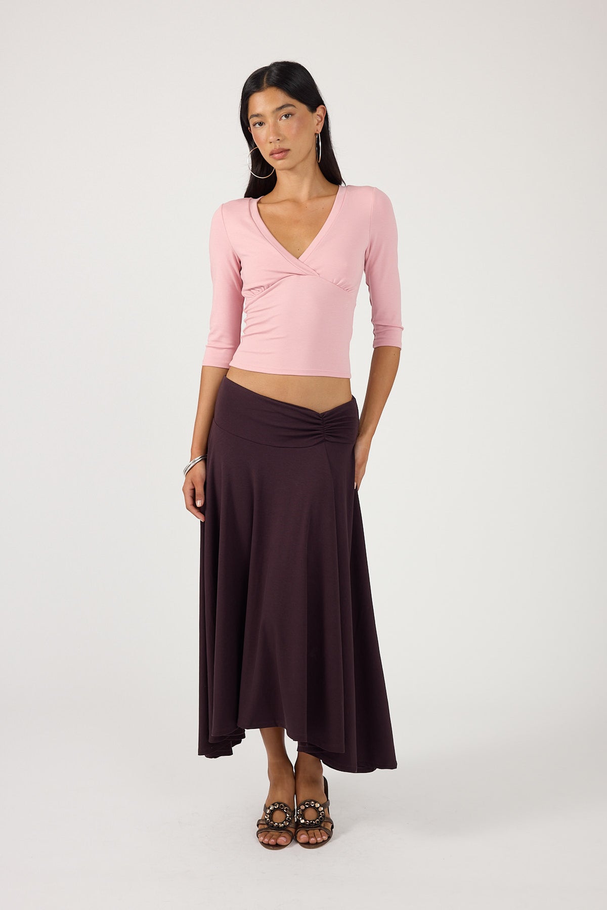 Perfect Stranger Mara Midi Skirt Dark Plum